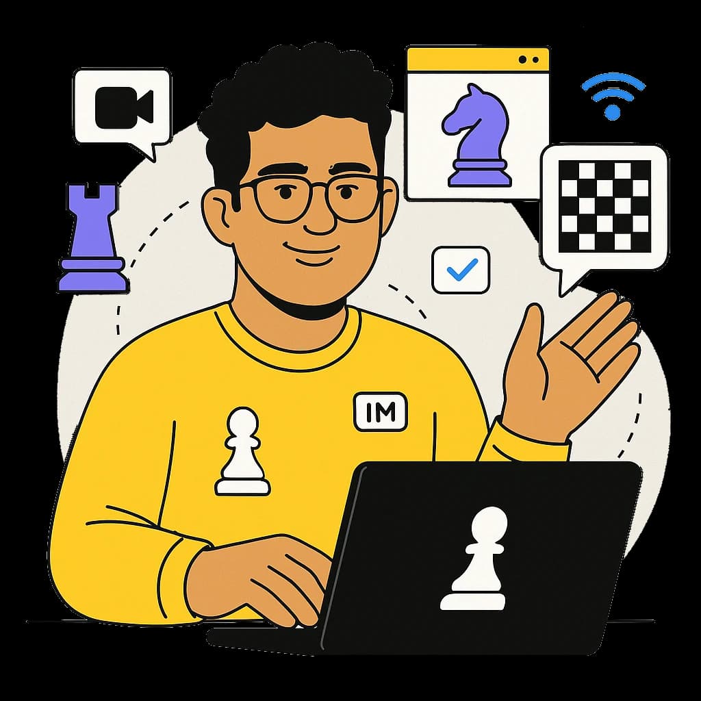 Chess Coaching Illustration of IM Adarsh Tripathi
